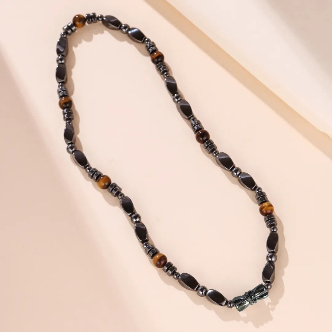 Collier Homme Hématite et Œil de Tigre – Force Sauvage