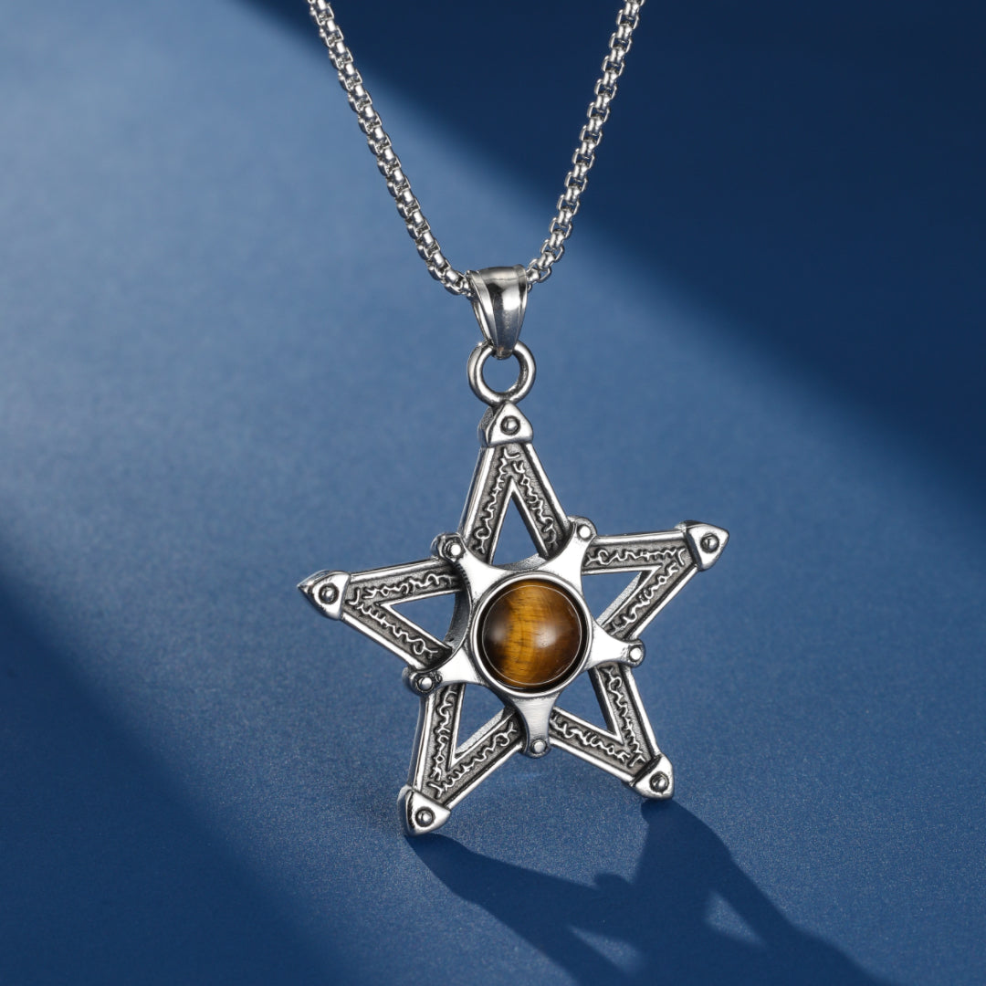 Men's Tiger Eye Necklace – Sacred Pentacle