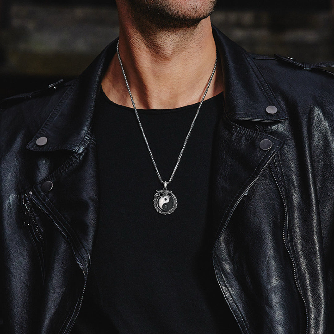 Collier Homme Yin Yang – Force du Dragon