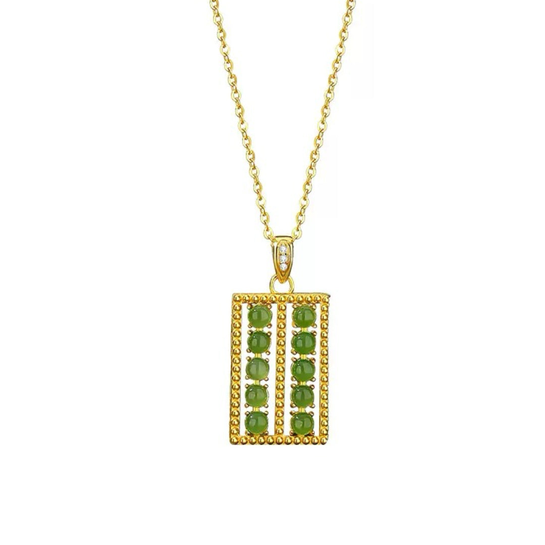 Jade Necklace – Moon Aura, Gold Plated Silver