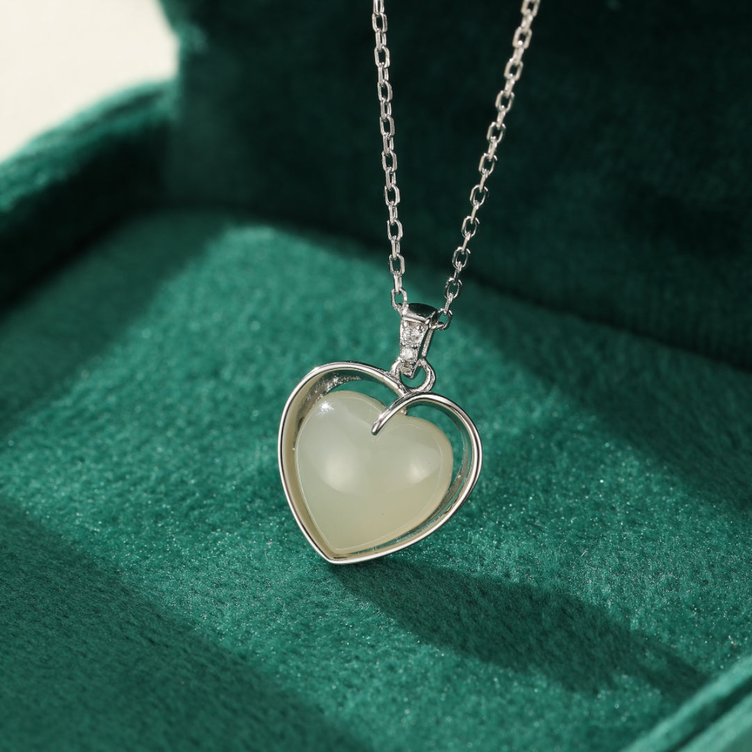 Jade Necklace – Love Light, Gold Plated Sterling Silver
