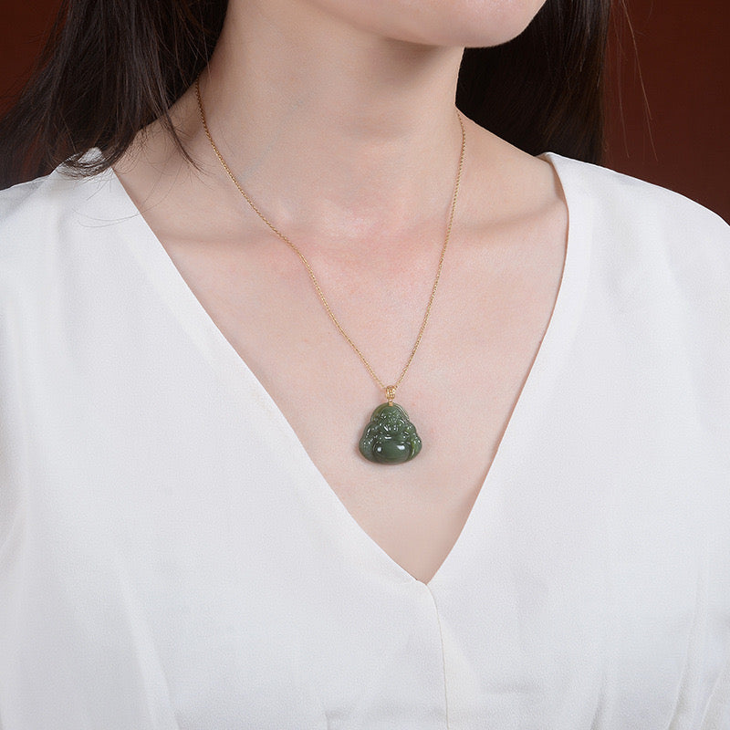 Collier Jade et Bouddha – Bénédiction, Or 18K