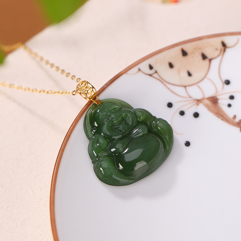 Collier Jade et Bouddha – Bénédiction, Or 18K