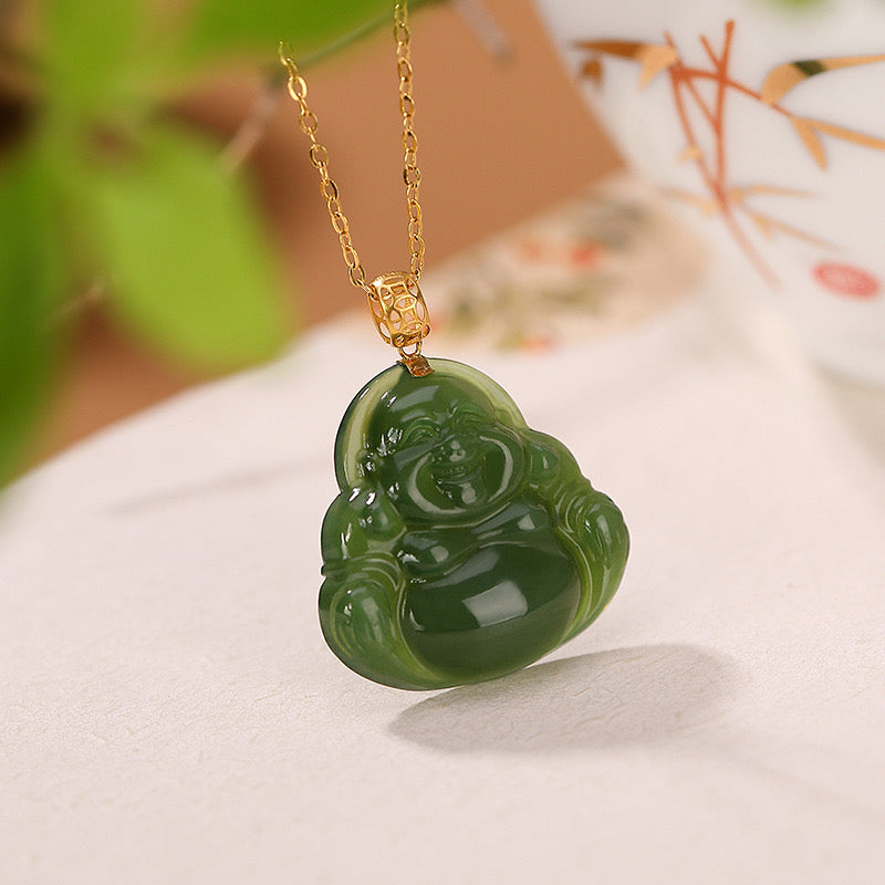 Collier Jade et Bouddha – Bénédiction, Or 18K