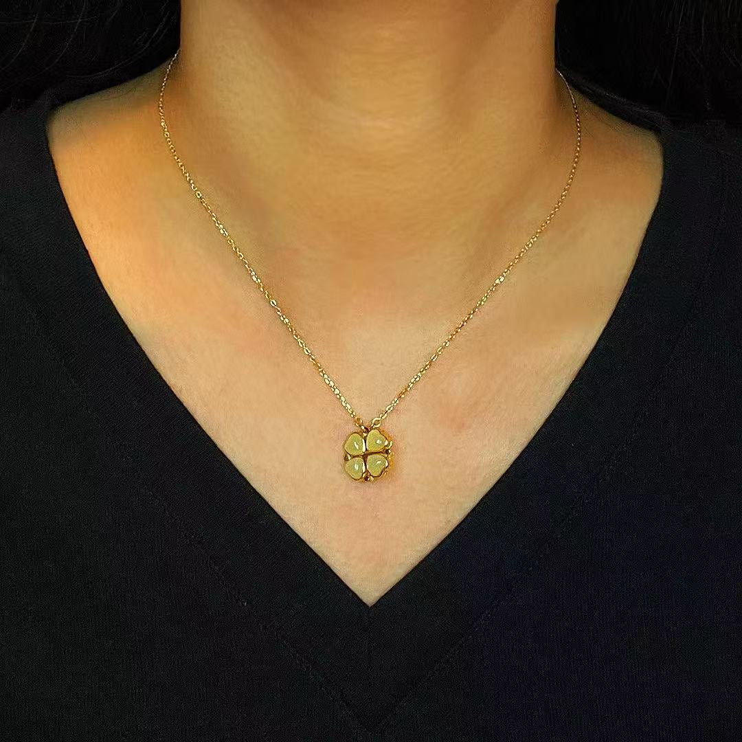 Collier Jade ou Agate Rouge – Chance d’Amour, , Argent Plaqué Or