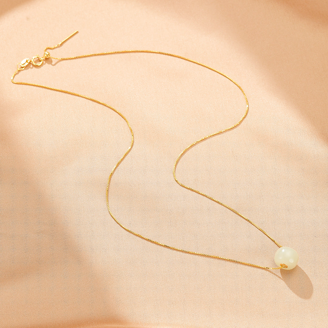 Collier Jade – Harmonie Subtile, Argent Plaqué Or