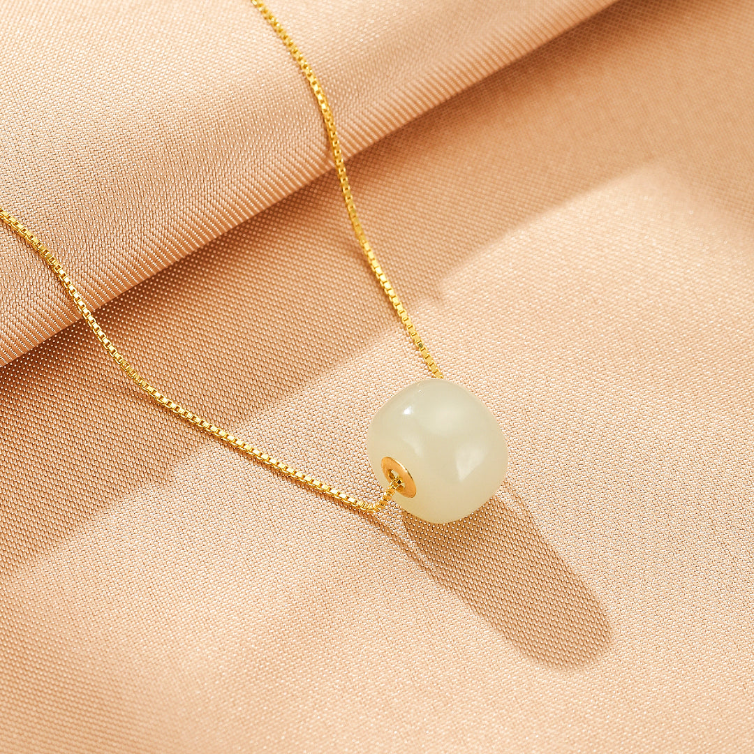 Collier Jade – Harmonie Subtile, Argent Plaqué Or