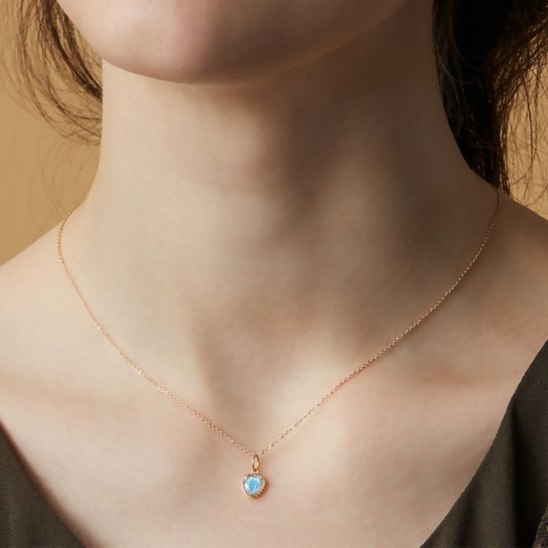 Collier Labradorite – Amour Étendu, Argent Plaqué Or