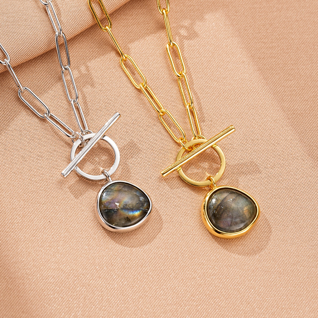 Collier Labradorite – Aura Mystique, Argent