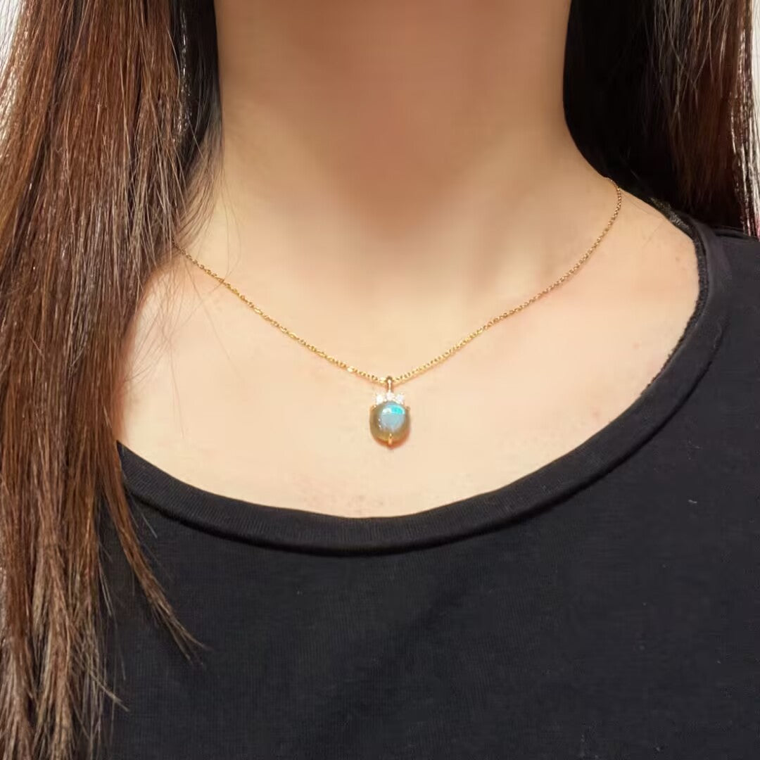 Labradorite Necklace – Storm Magic, Gold Plated Silver