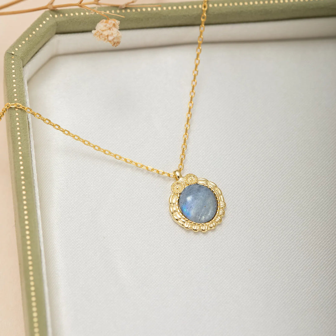 Collier Labradorite – Sagesse Antique, Argent Plaqué Or