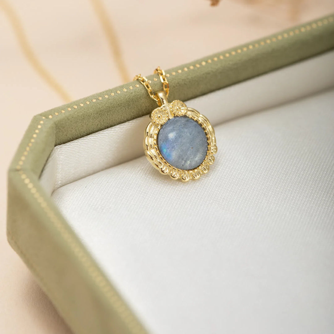Collier Labradorite – Sagesse Antique, Argent Plaqué Or