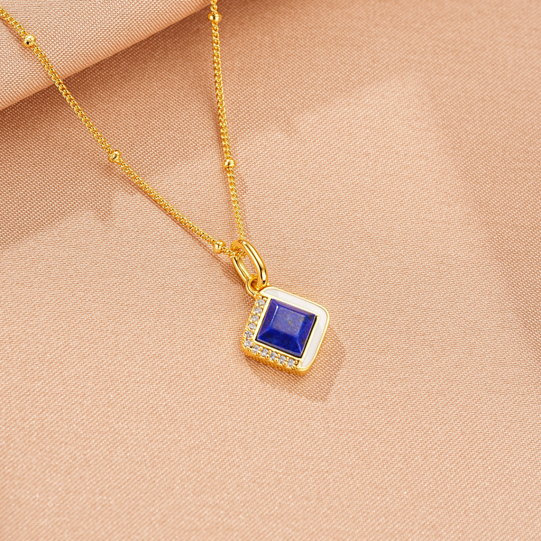 Collier Lapis Lazuli – Aura Royale, Argent Plaqué Or