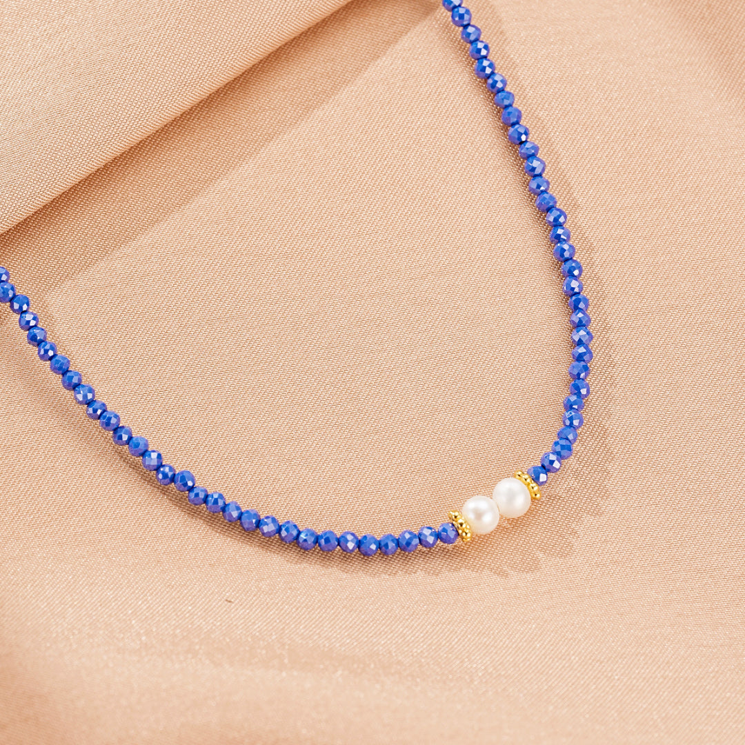 Collier Lapis-Lazuli et Perle – Sérénité Fine