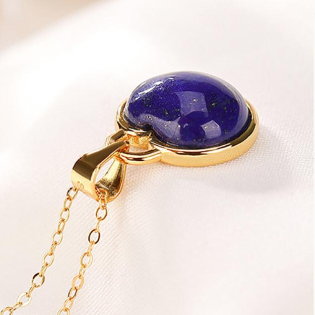 Lapis Lazuli Necklace – Apple, Gold Plated Silver
