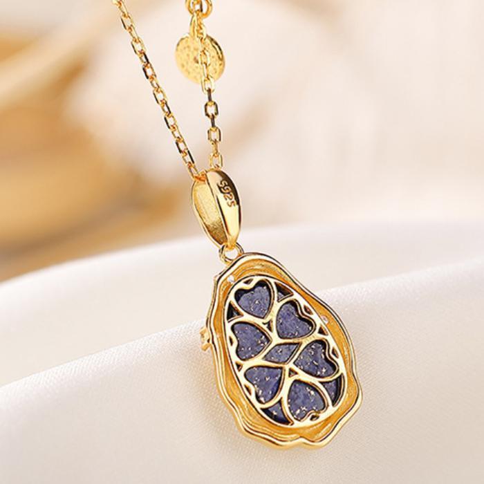 Collier Lapis Lazuli – Sérénité, Argent Plaqué Or