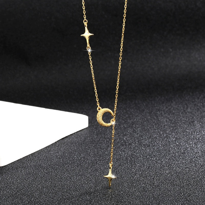 Collier Lune et Étoile – Symphonie Astrale, Argent 925