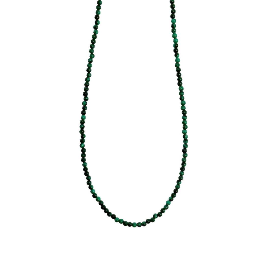Collier Malachite – Élégance Naturelle, Argent