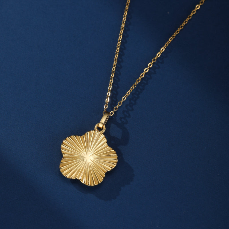 Collier Malachite – Étoile Fleur, Argent Plaqué Or