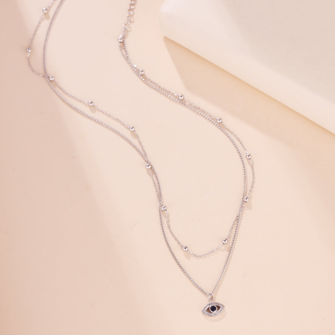 Evil Eye Necklace – Double Protection, Sterling Silver 925