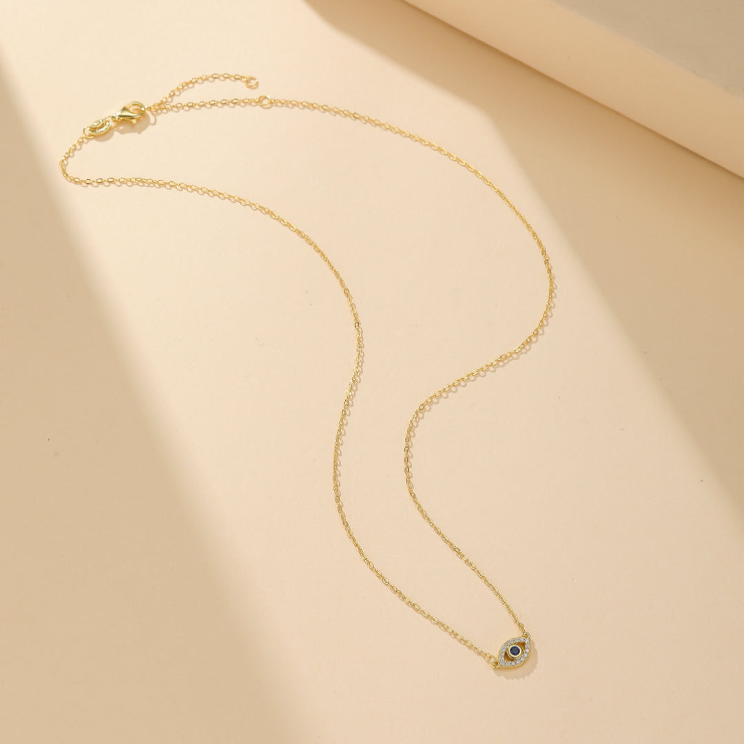 Collier Mauvais Œil – Bouclier d'Énergie, Argent Plaqué Or