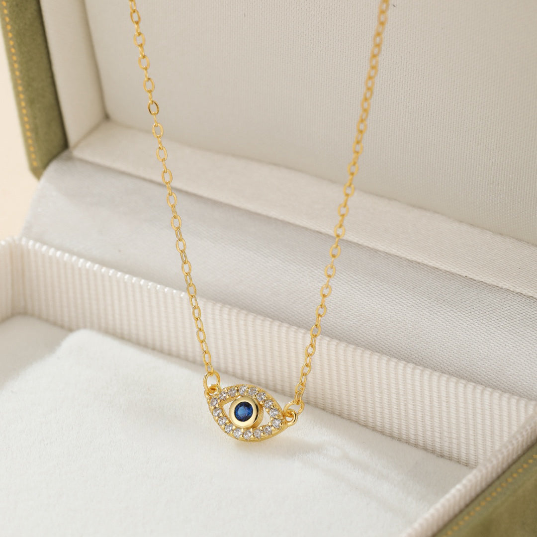 Collier Mauvais Œil – Bouclier d'Énergie, Argent Plaqué Or