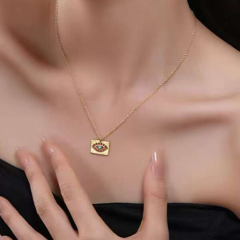 Collier Mauvais Œil Turquoise – Protecteur, Argent Plaqué Or