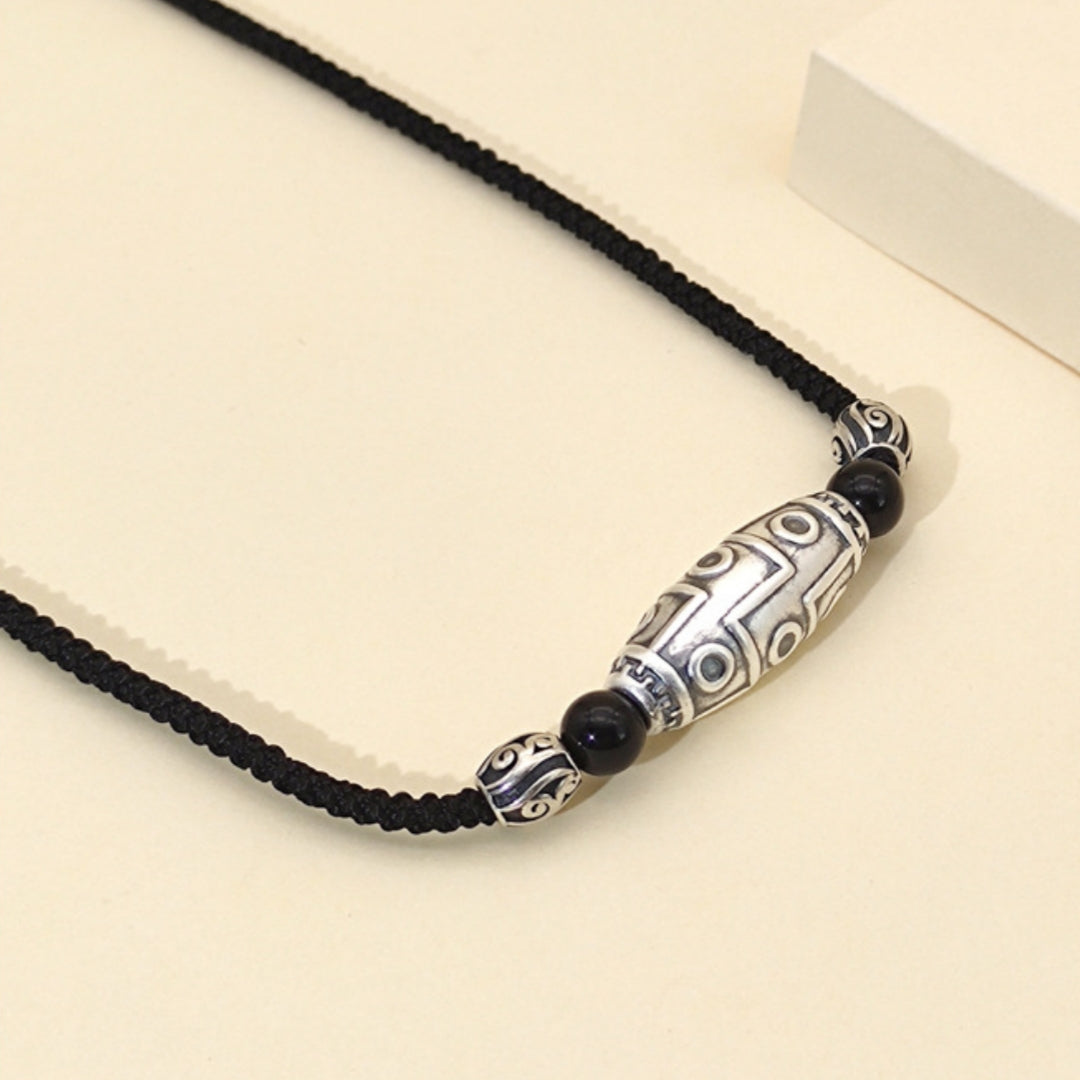 Obsidian Necklace – Celestial Eye, Silver