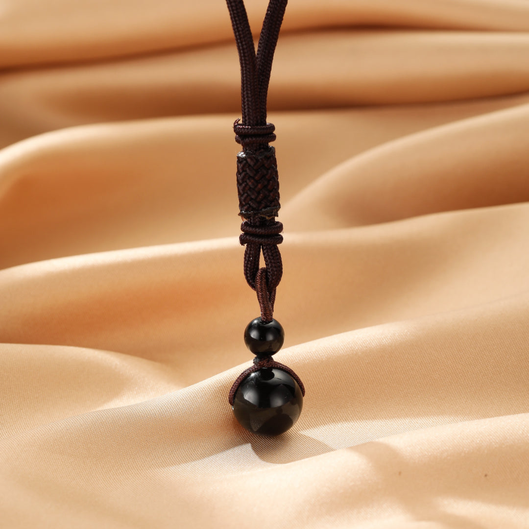 Collier Obsidienne – Sphère Protectrice
