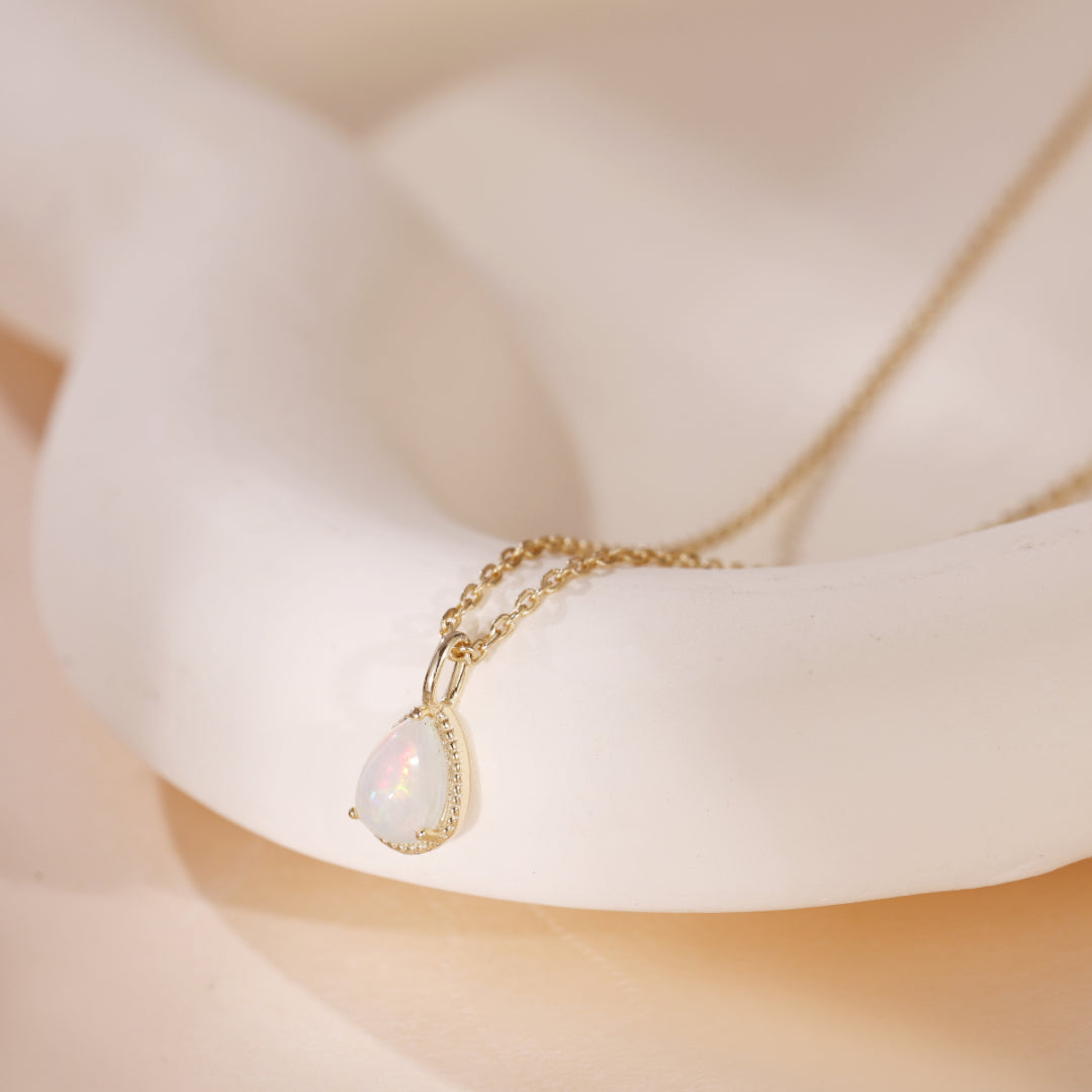 Collier Opale – Sagesse, Argent Plaqué Or