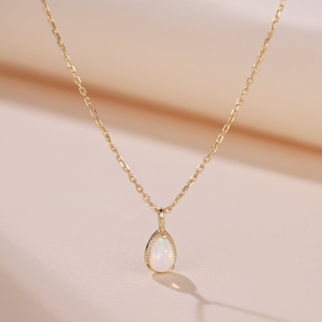 Collier Opale – Sagesse, Argent Plaqué Or