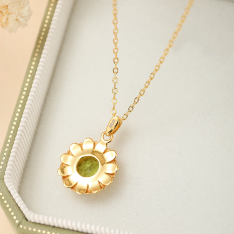 Collier Péridot – Doux Rayons, Argent Plaqué Or