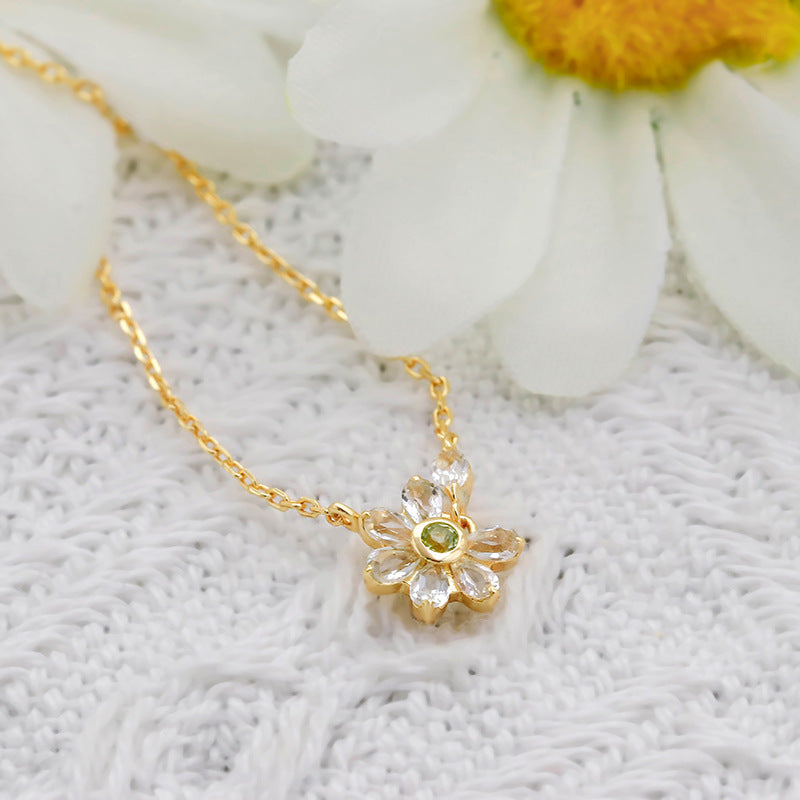 Peridot and Topaz Necklace – Eternal Vows, Gold Plated Silver