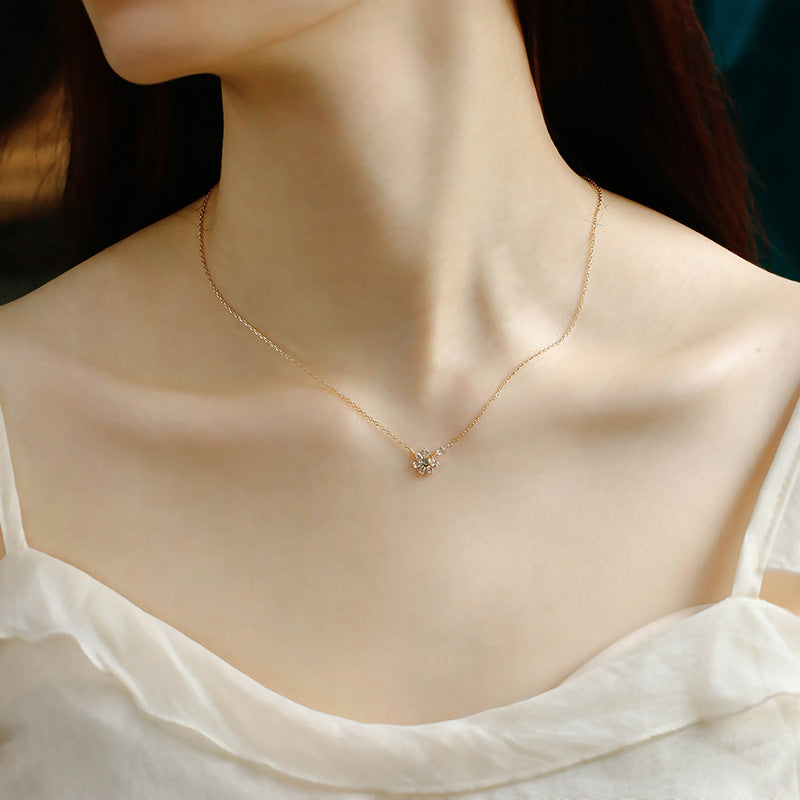 Collier Péridot et Topaze – Vœux Éternel, Argent Plaqué Or