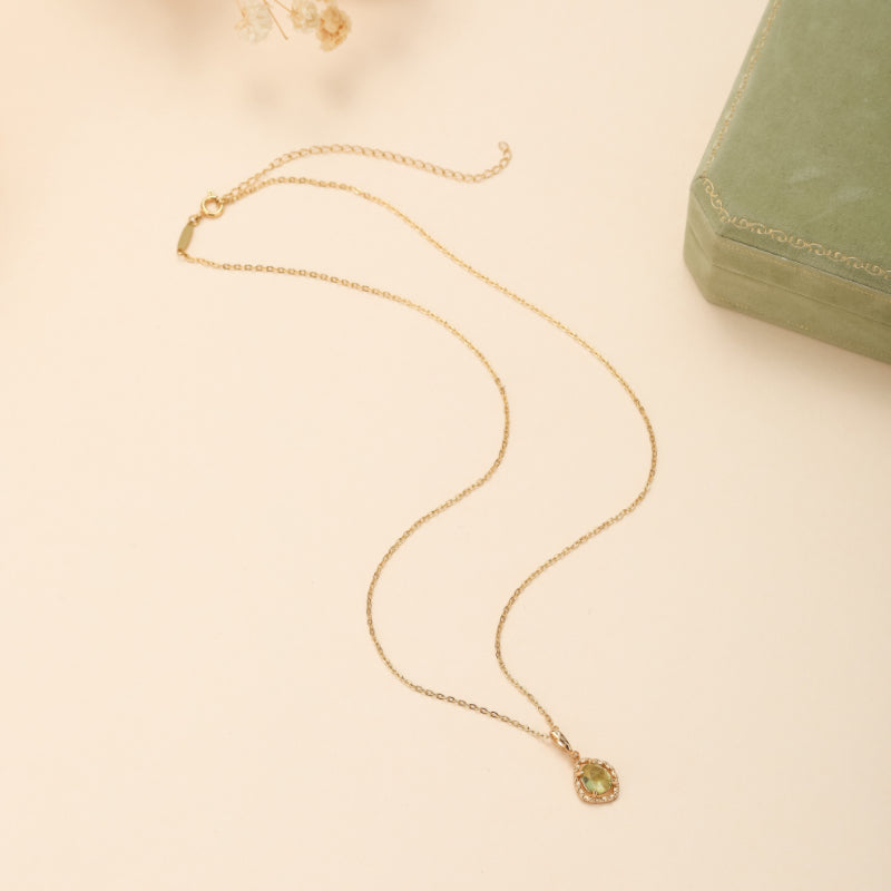 Collier Péridot – Renaissance, Argent Plaqué Or