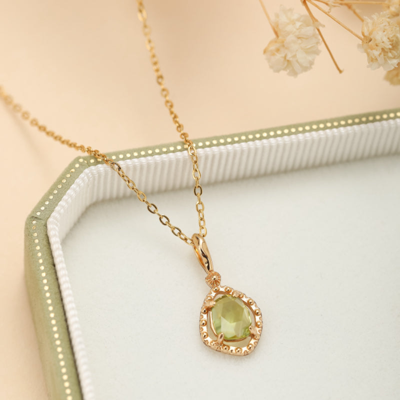 Collier Péridot – Renaissance, Argent Plaqué Or