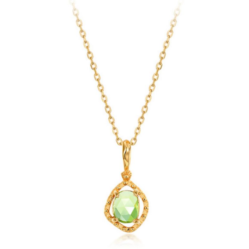 Collier Péridot – Renaissance, Argent Plaqué Or