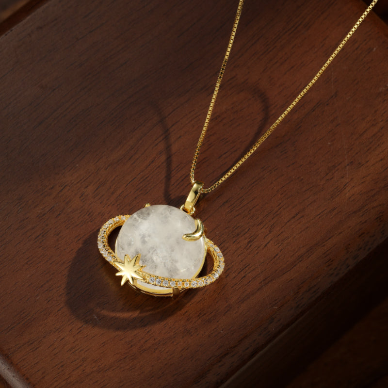 Collier Pierre de Lune – Cosmos Lunaire, Argent 925