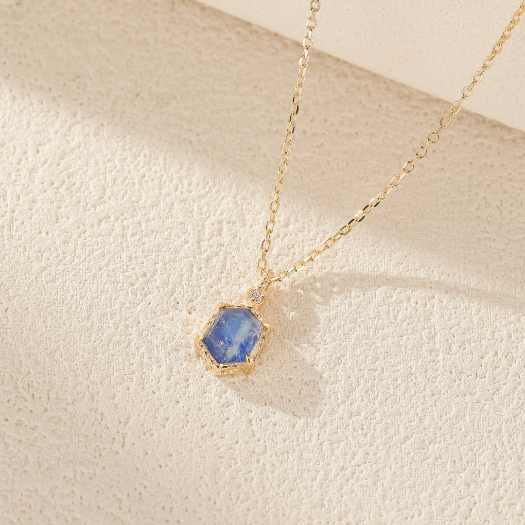 Collier Pierre de Lune – Luna, Argent Plaqué Or