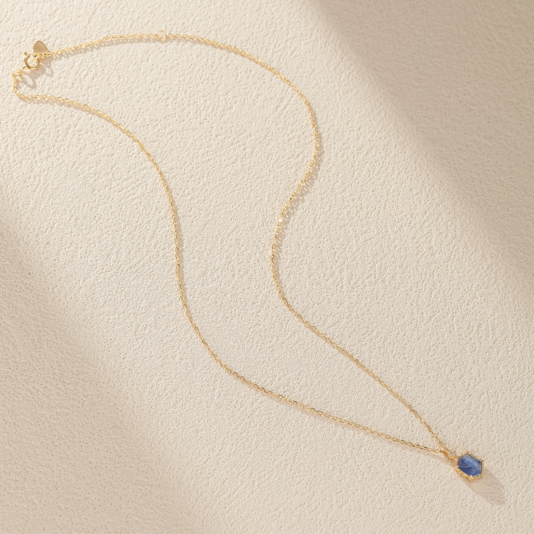 Collier Pierre de Lune – Luna, Argent Plaqué Or