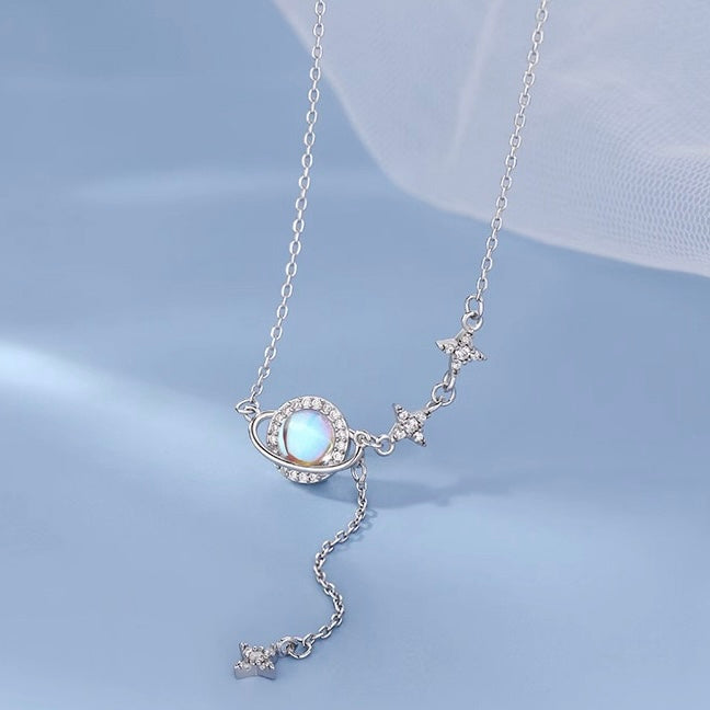 Moonstone Necklace – Blue Dream, 925 Sterling Silver