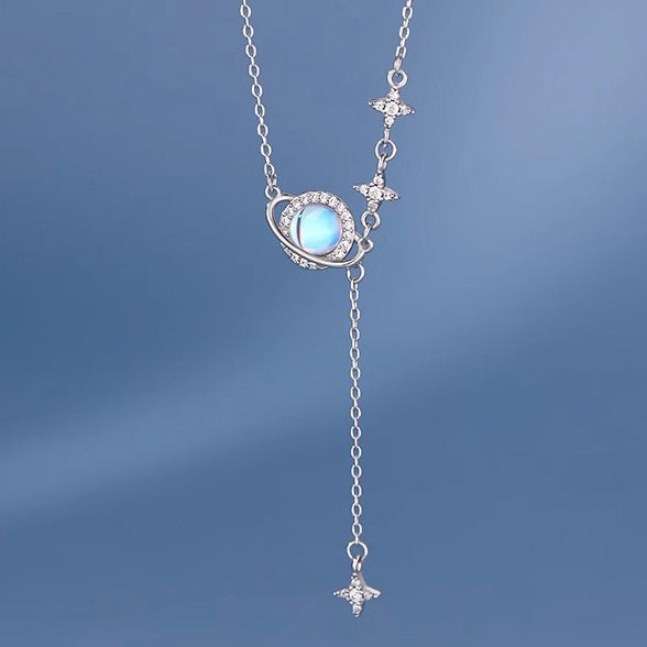Moonstone Necklace – Blue Dream, 925 Sterling Silver