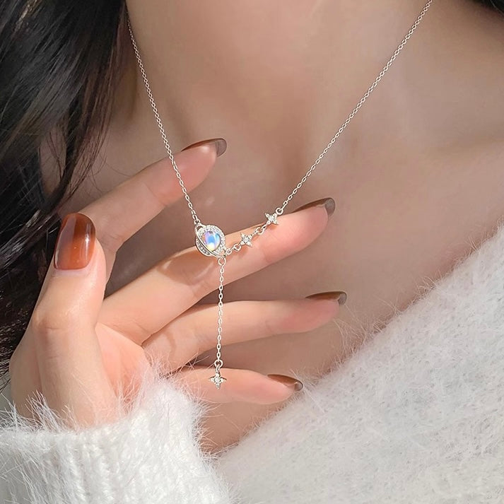 Moonstone Necklace – Blue Dream, 925 Sterling Silver