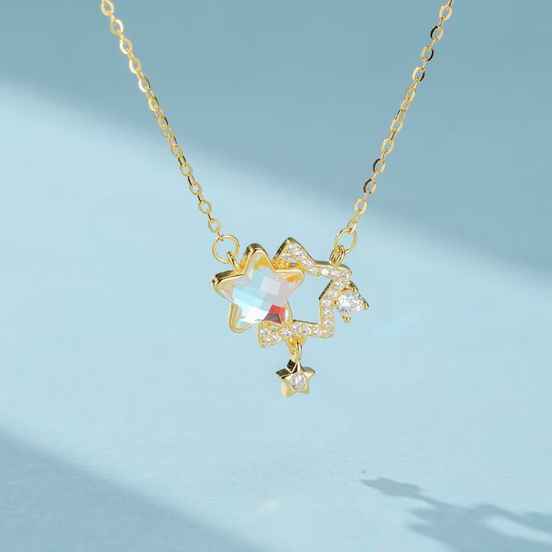 Collier Pierre de Lune – Séléné Sacrée, Argent Plaqué Or