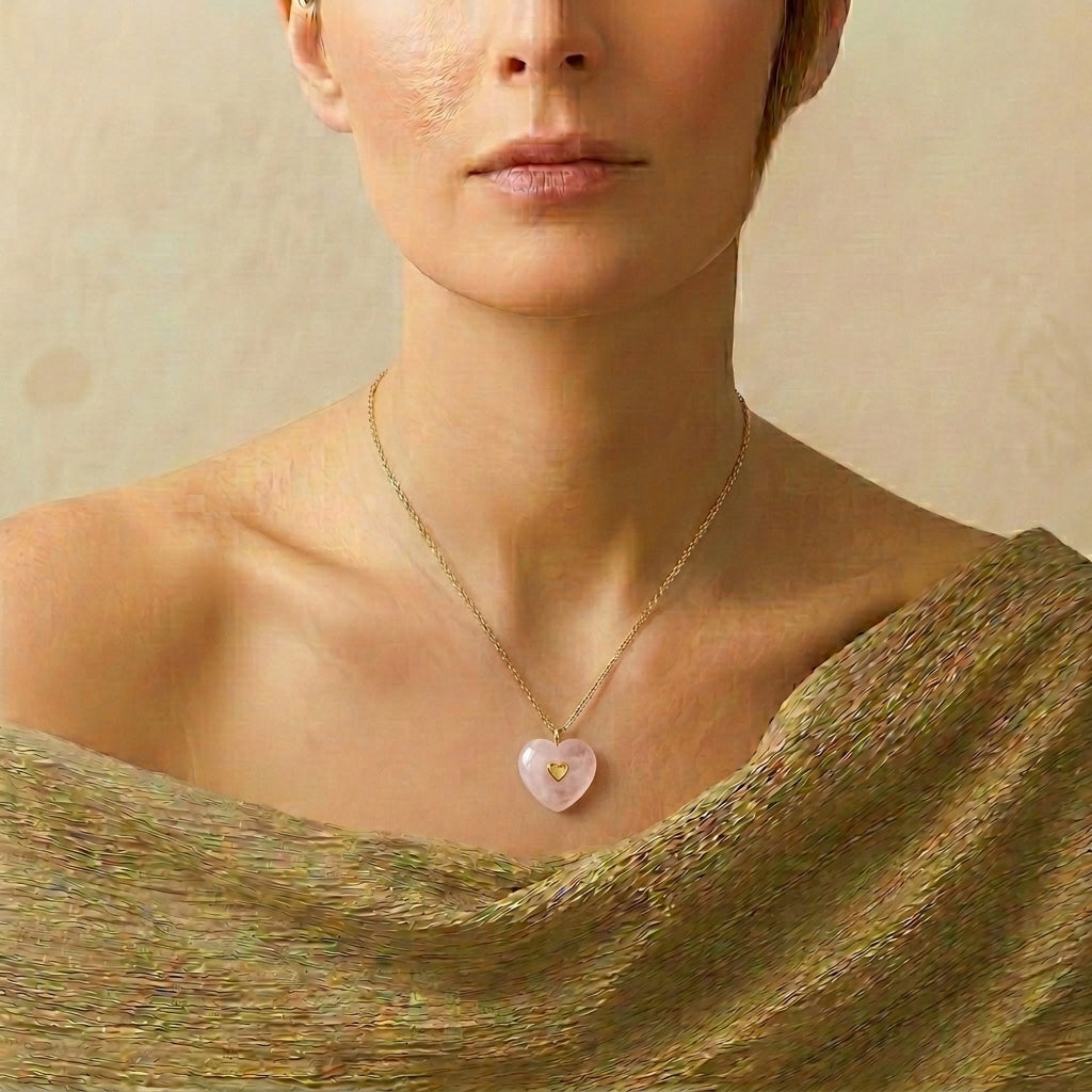 Rose Quartz / Aventurine Necklace – Gentle Heart