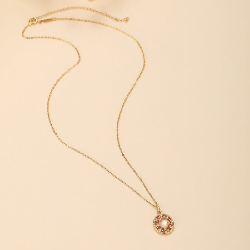 Collier Quartz Rose – Chance, Argent Plaqué Or