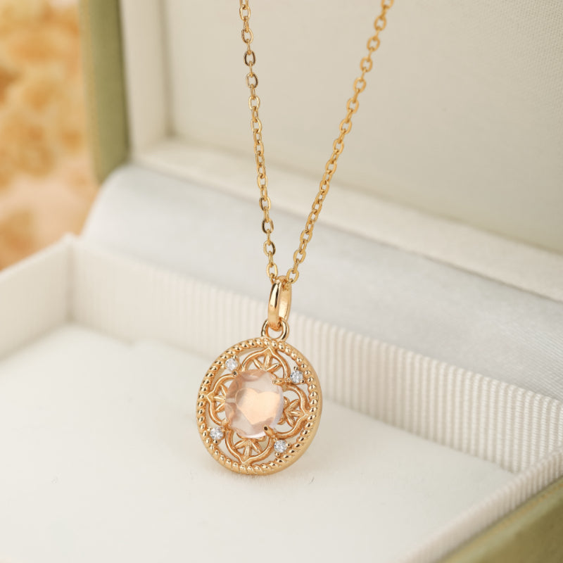 Collier Quartz Rose – Chance, Argent Plaqué Or