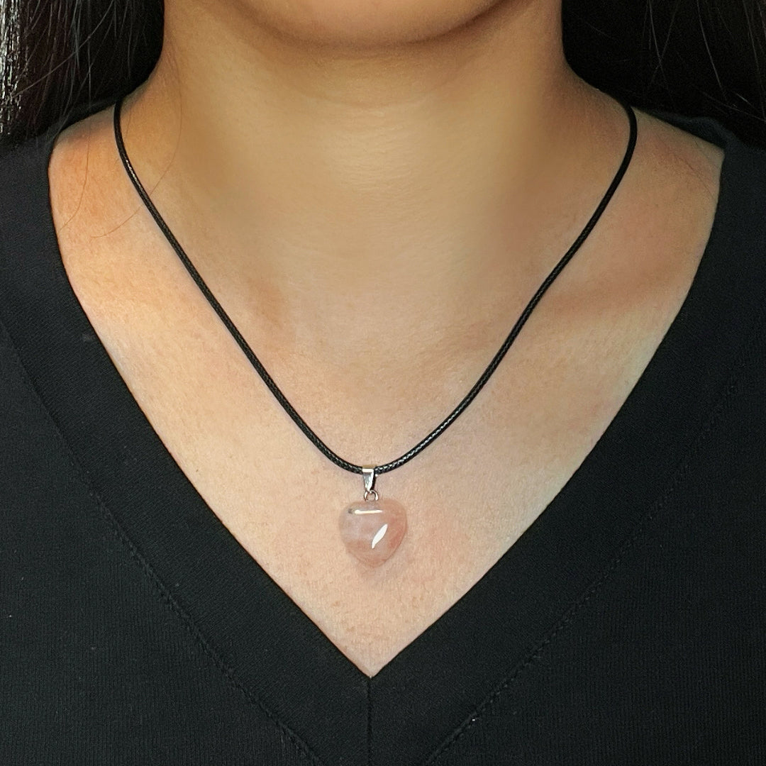 Collier Quartz Rose – Cœur d’Amour