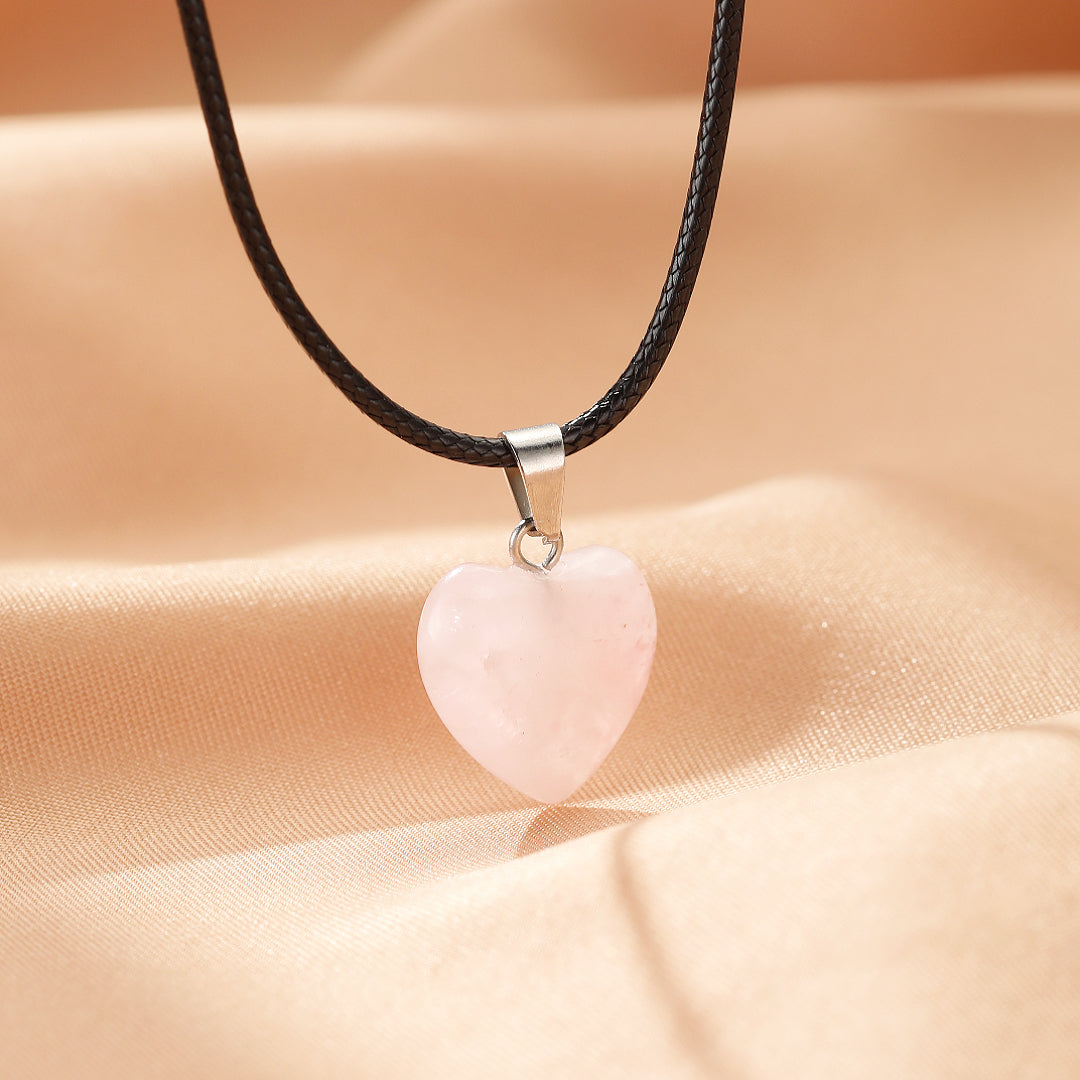 Collier Quartz Rose – Cœur d’Amour