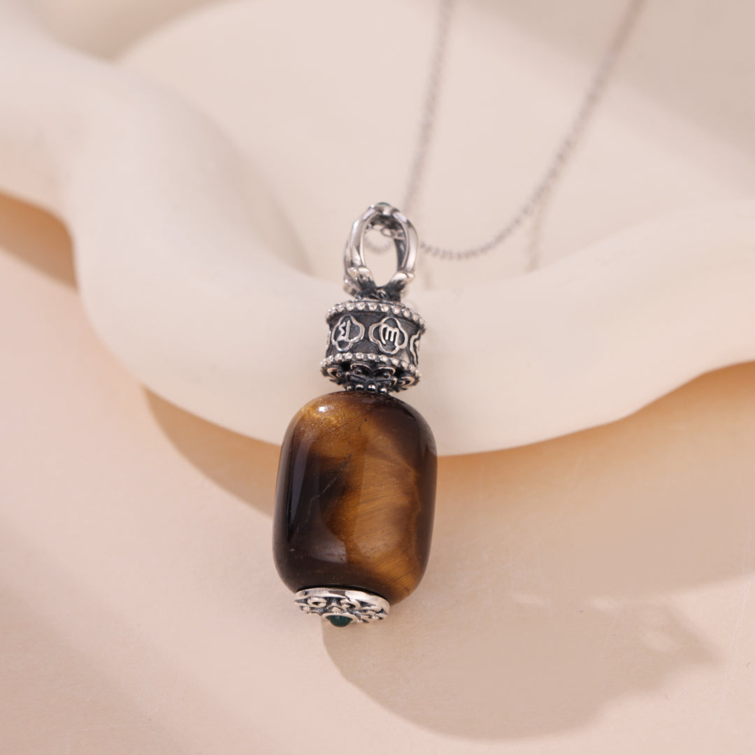 Collier Oeil de Tigre – Mantra Mystique, Argent